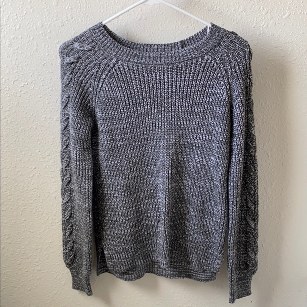 Gray braided sweater